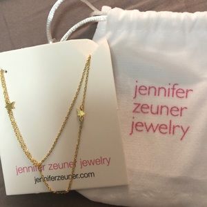 Jennifer Zeuner double star necklace gold